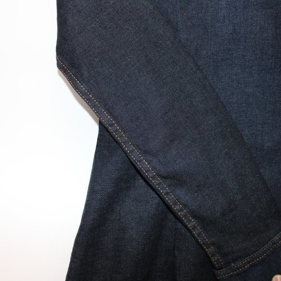 ALEXA CHUNG for AG DENIM Pixie Denim Shirt Dress Stretch Dark Denim Snap XS - Picture 12 of 16